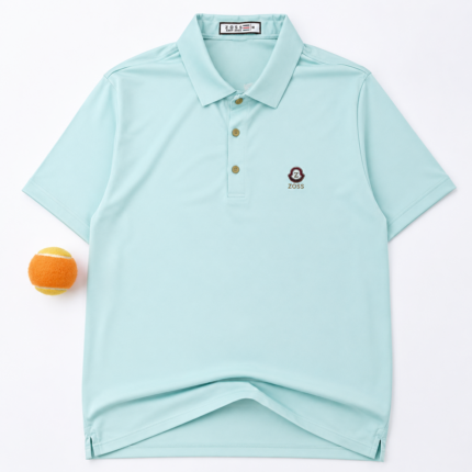 Slim-Fit Solid Color mercerized pearl polo shirt cool feeling breathable lapel short sleeve light mature business commuter men's summer